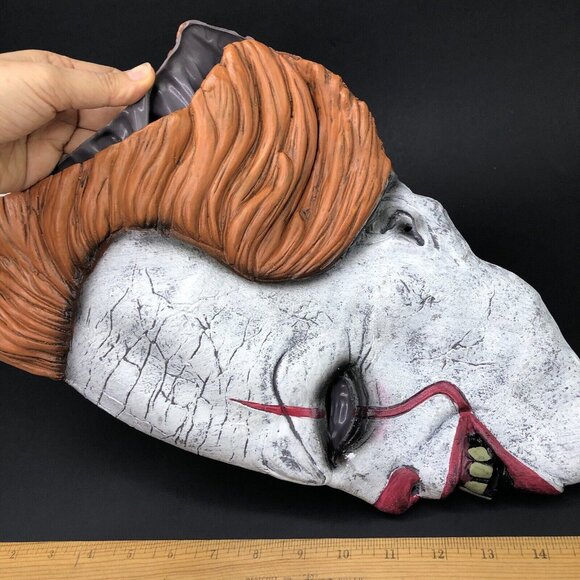 Pennywise Latex Half Mask Adult Size Evil Clown Circus Scary Halloween Costume - Picture 8 of 10
